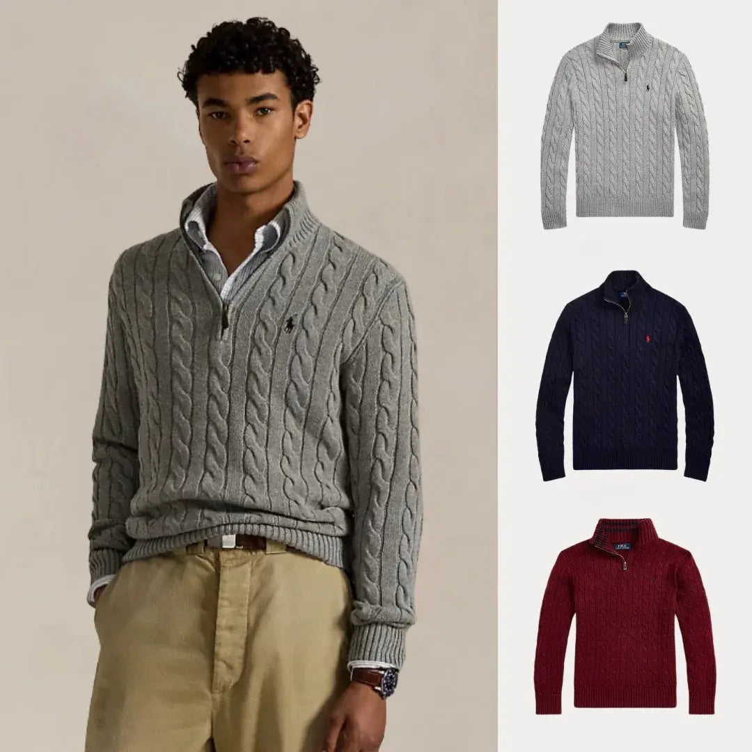 ACHETEZ 1, RECEVEZ 3 – ENSEMBLE HIVER CÂBLE TRICOT COTON ZIP