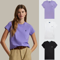 3 PACK - T-SHIRTS EN COTON COUPE SLIM FEMME - Violet - Blanc - Noir / S
