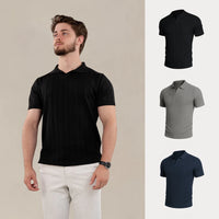 BUY 1, GET 3 – PREMIUM EDITION TEXTURED TEE SET - BLACK • GREY • NAVY BLUE / S