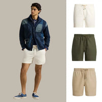 3-PACK — CLASSIC SUMMER SHORTS - Warm White • New Olive • Coastal Beige / S